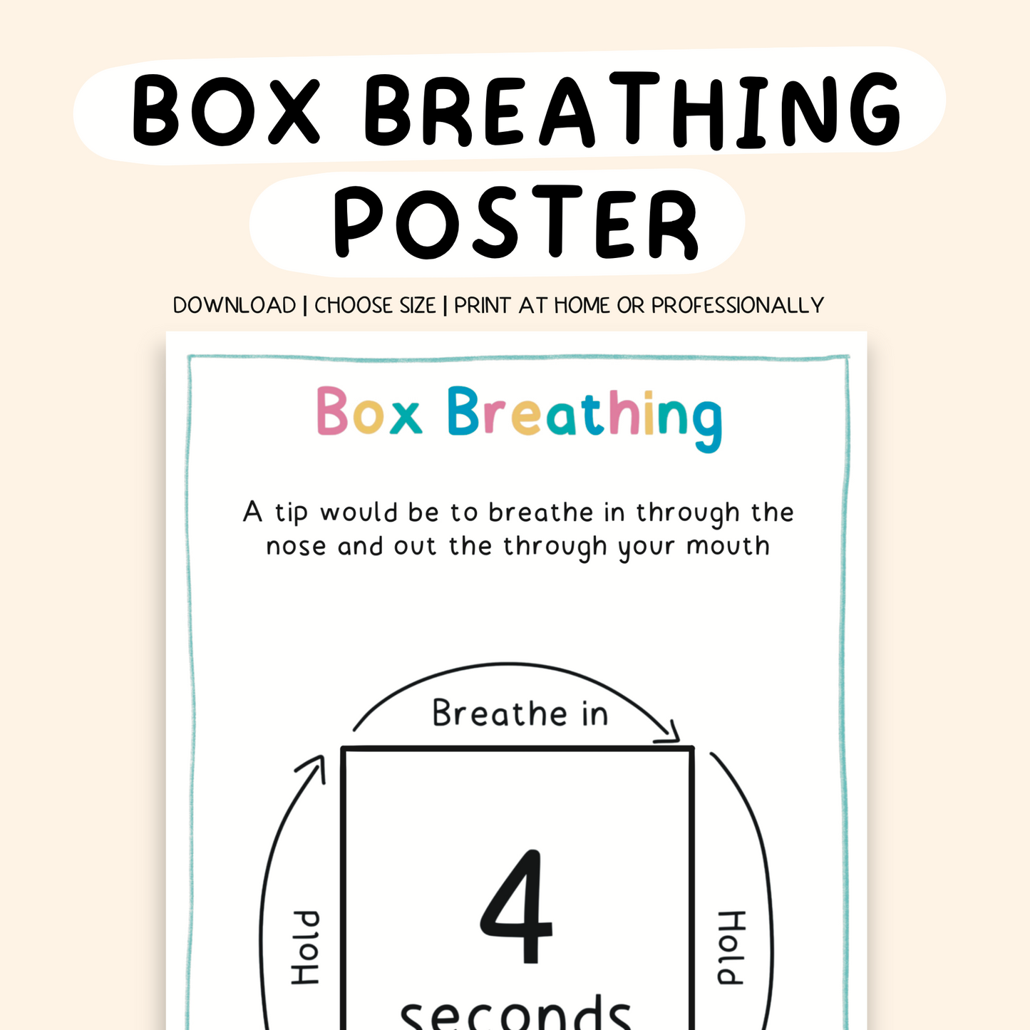 Box Breathing Poster